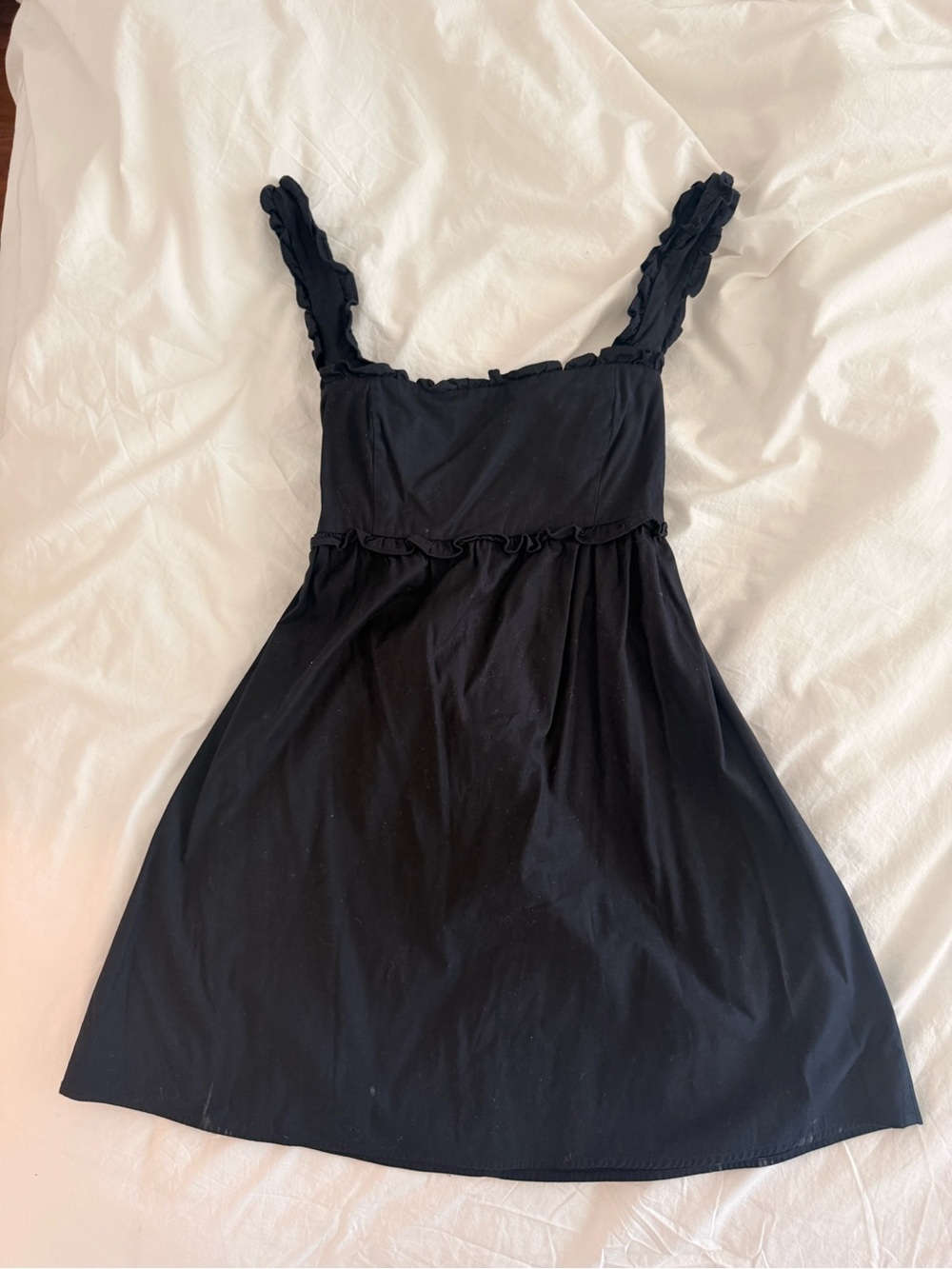 Reformation ruffle tie back mini dress size small